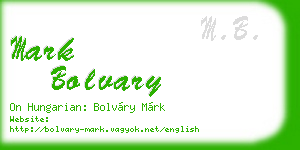 mark bolvary business card